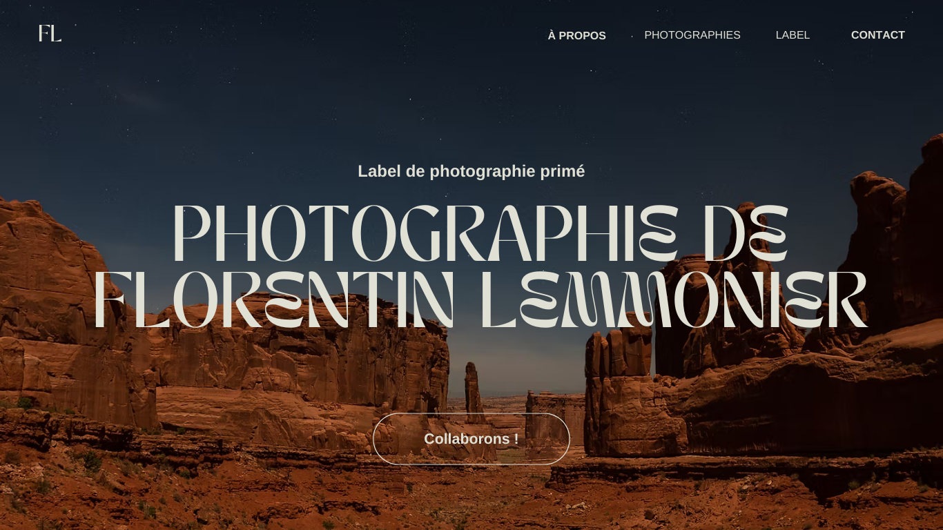 Site vitrine pour un label de photographie